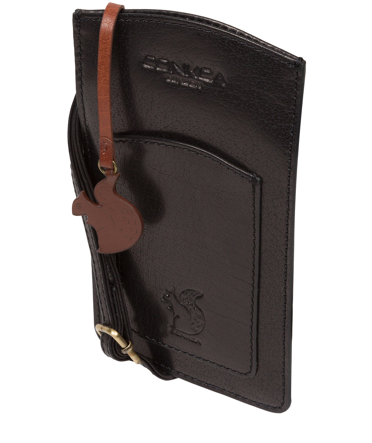 'Siren' Black Leather Cross Body Phone Bag