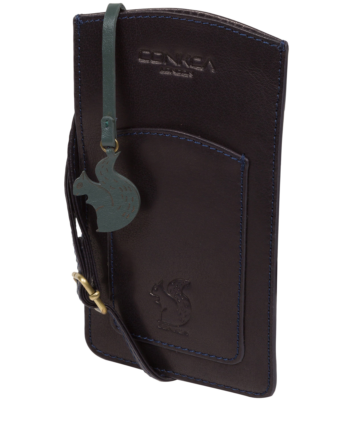 'Siren' Navy Leather Cross Body Phone Bag