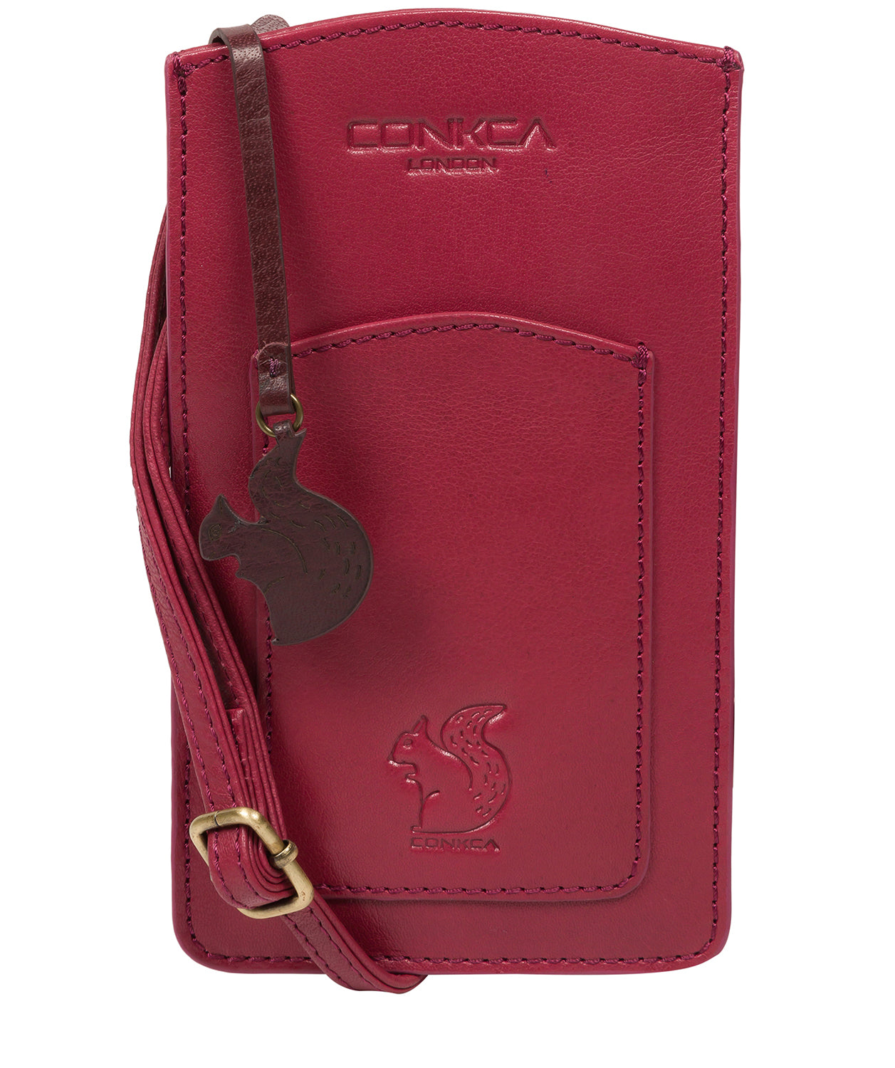 'Siren' Orchid Leather Cross Body Phone Bag