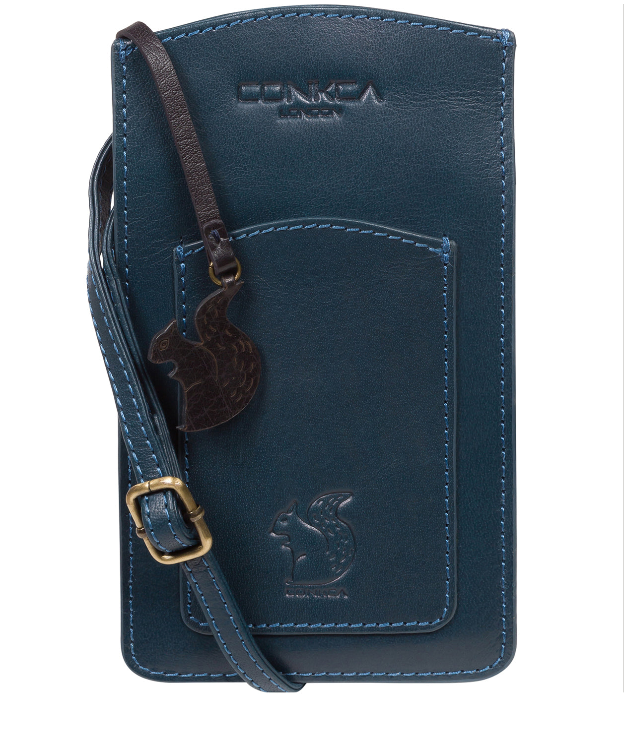 'Siren' Snorkel Blue Leather Cross Body Phone Bag