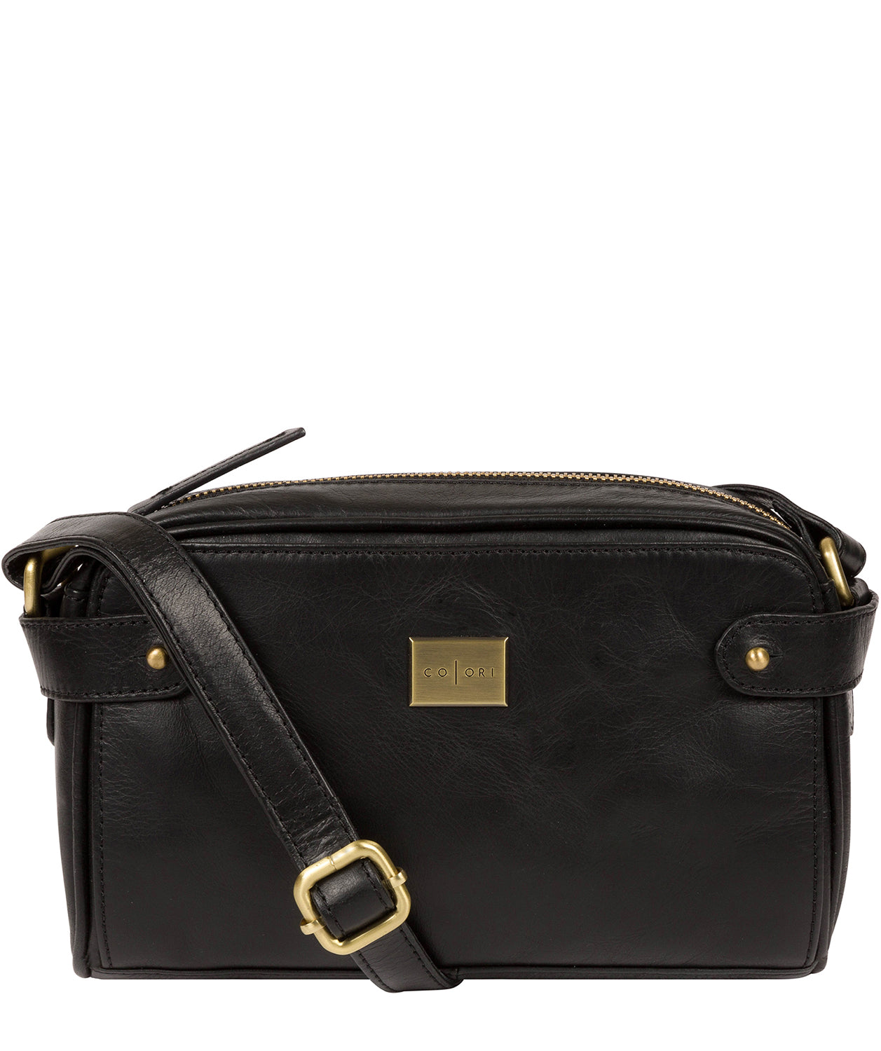 'Rivoli' Italian-Inspired Black Leather Cross Body Bag image 1