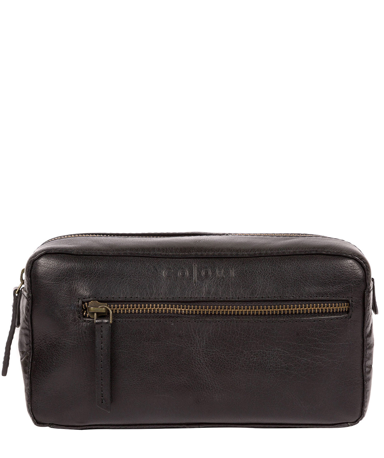 'Como' Italian Inspired Black Leather Washbag Pure Luxuries London