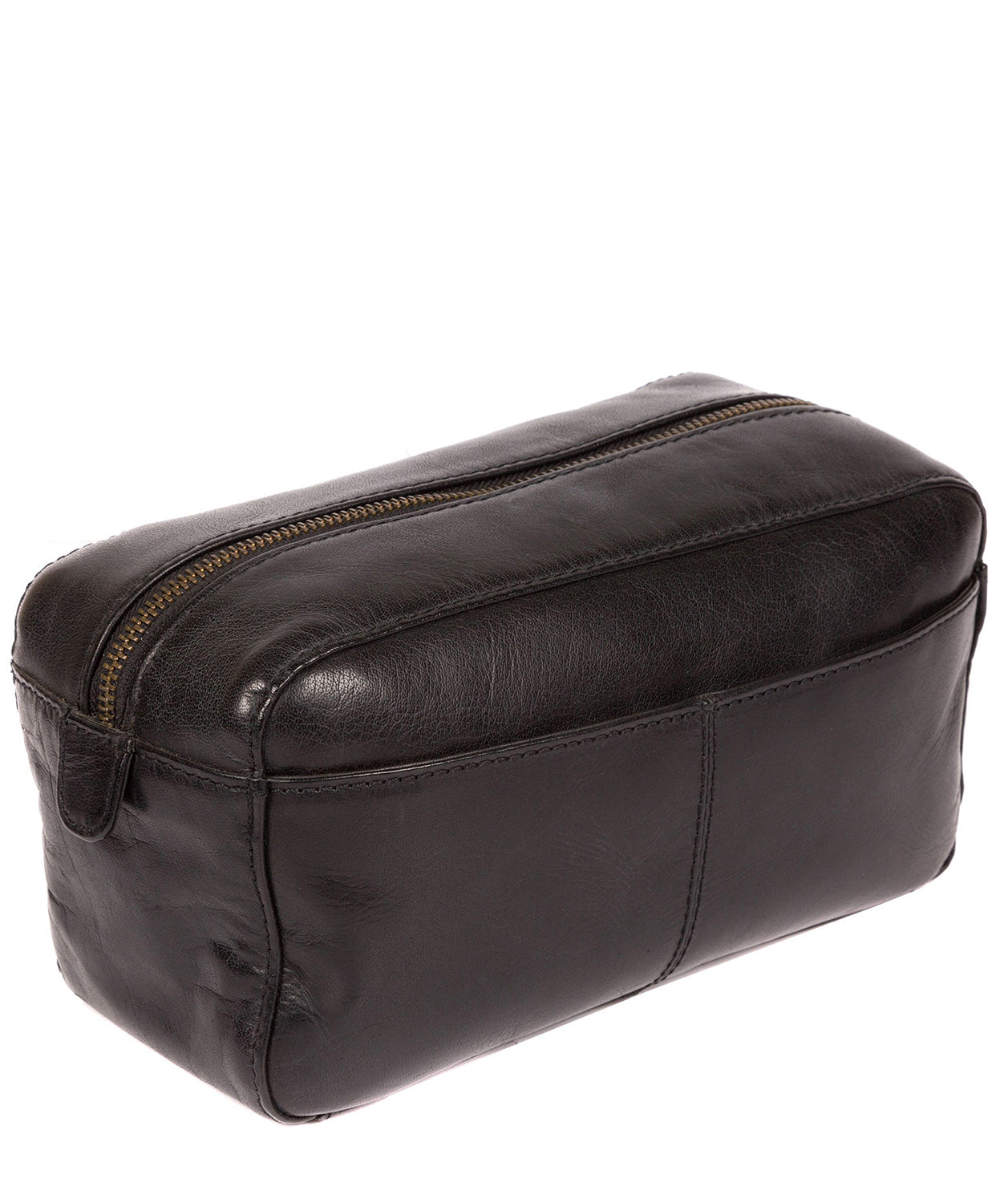 'Como' Italian Inspired Black Leather Washbag Pure Luxuries London