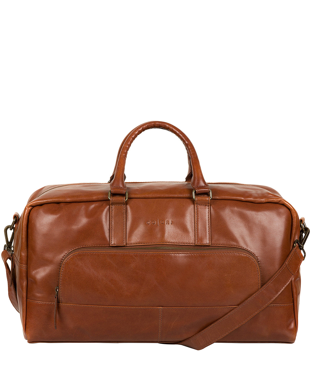 'Giambino' Italian-Inspired Chestnut Leather Holdall