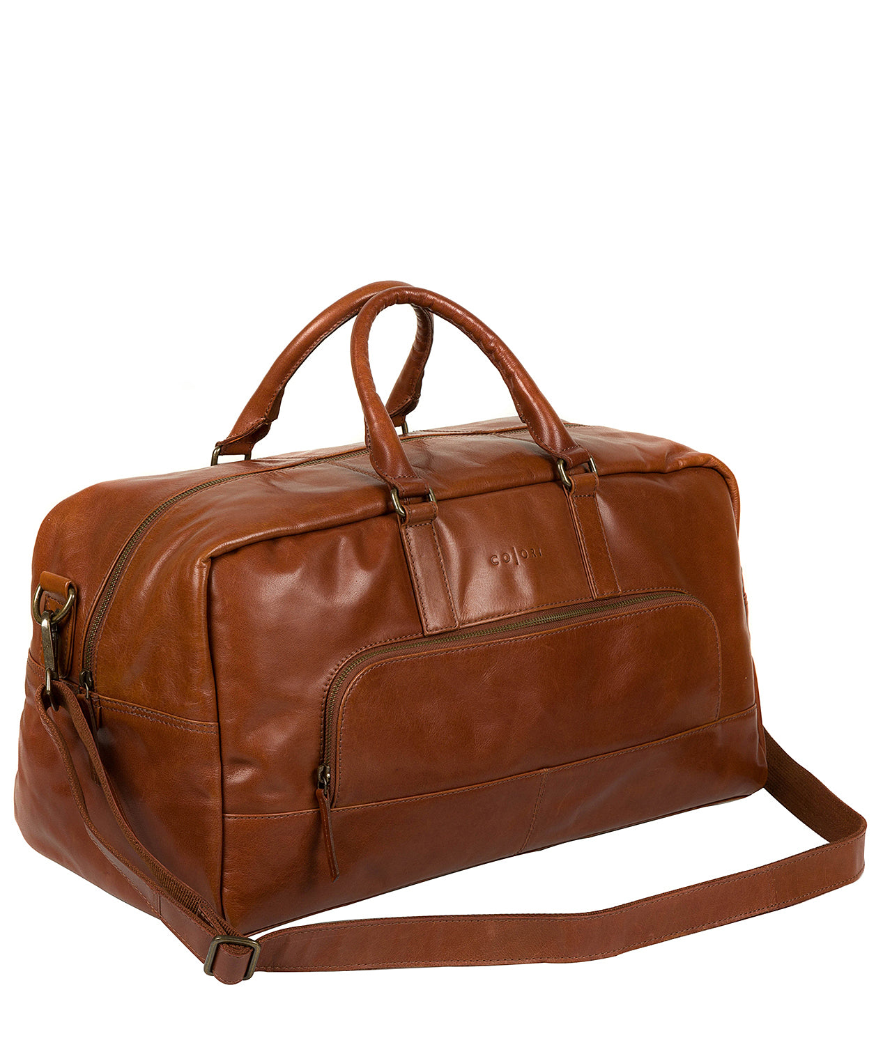 'Giambino' Italian-Inspired Chestnut Leather Holdall