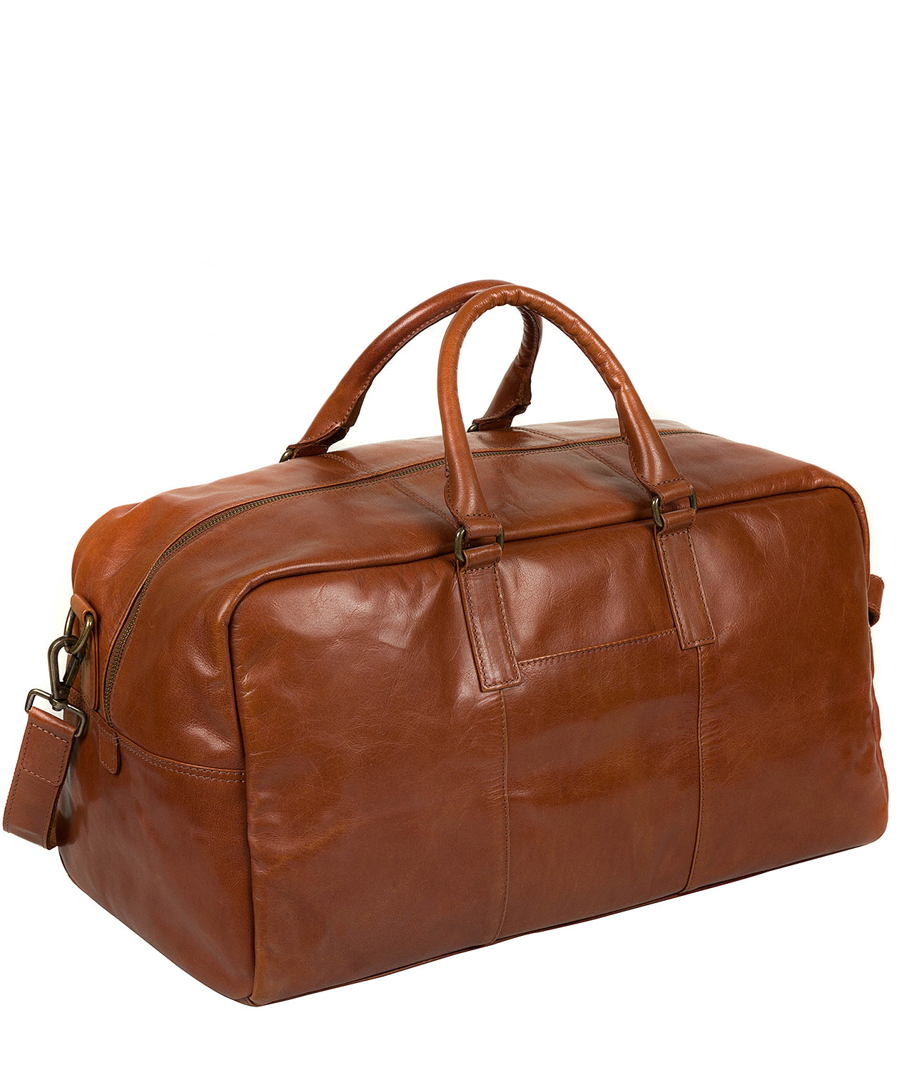 'Giambino' Italian-Inspired Chestnut Leather Holdall