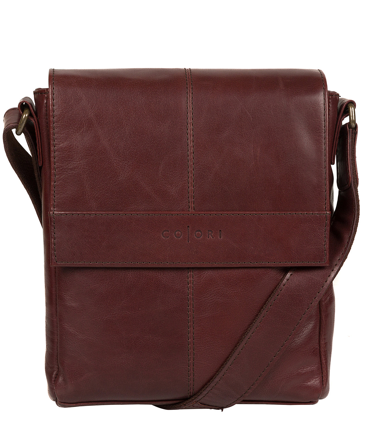 'Zoff' Italian-Inspired Brown Leather Messenger Bag Pure Luxuries London