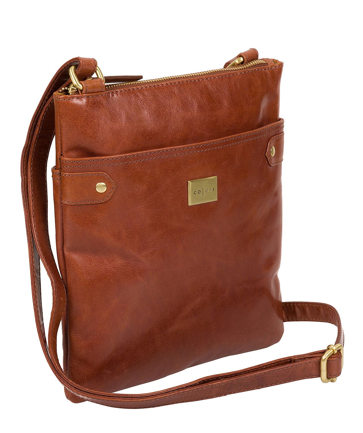 'Siena' Italian-Inspired Chestnut Leather Cross Body Bag