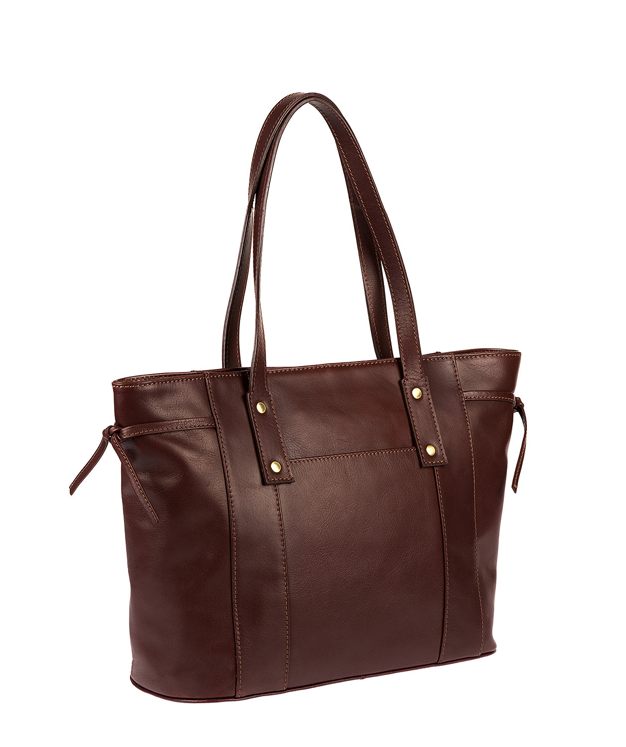 'Mazara' Italian-Inspired Brown Leather Tote Bag