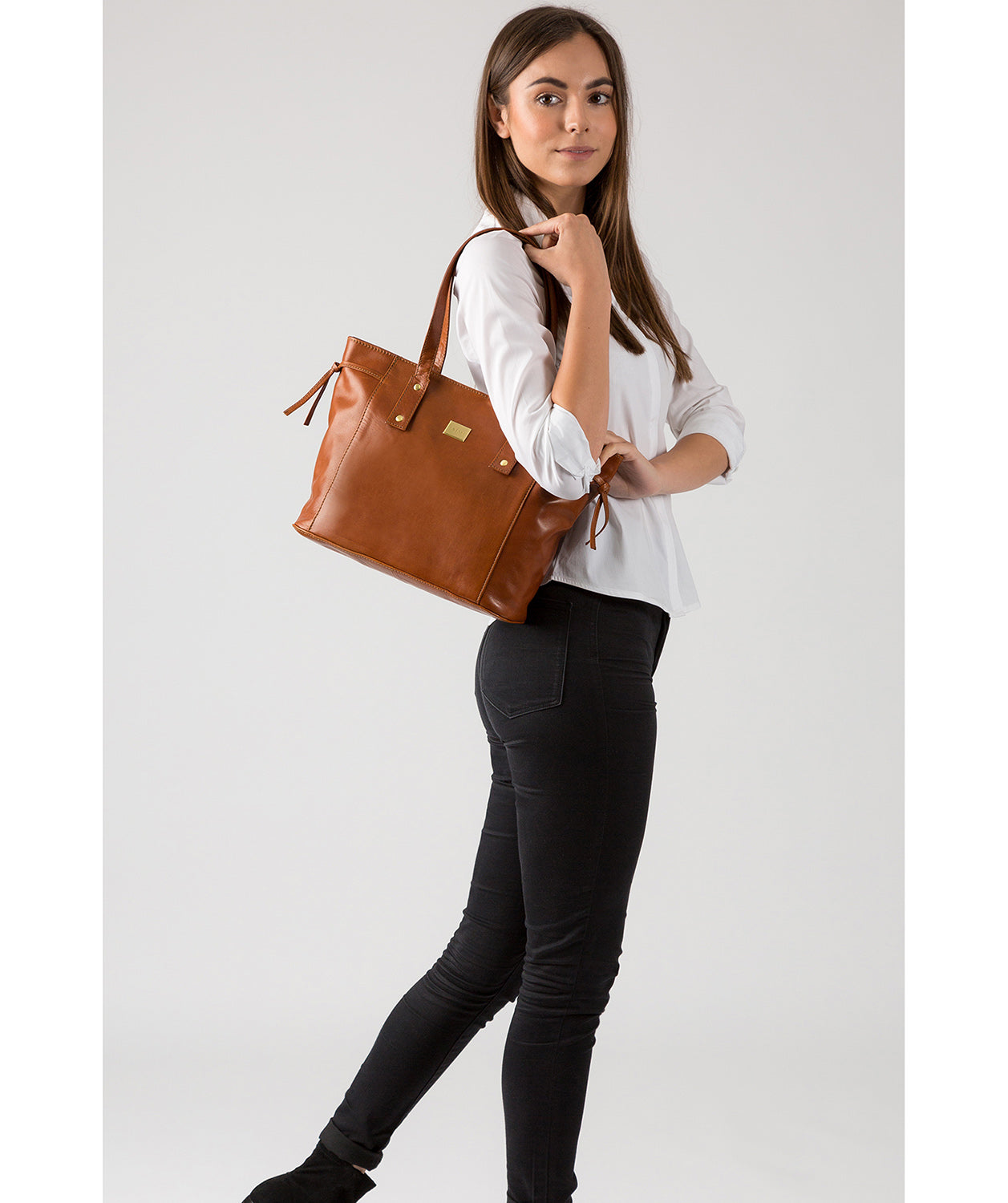 'Mazara' Italian Tan Leather Tote Bag image 2