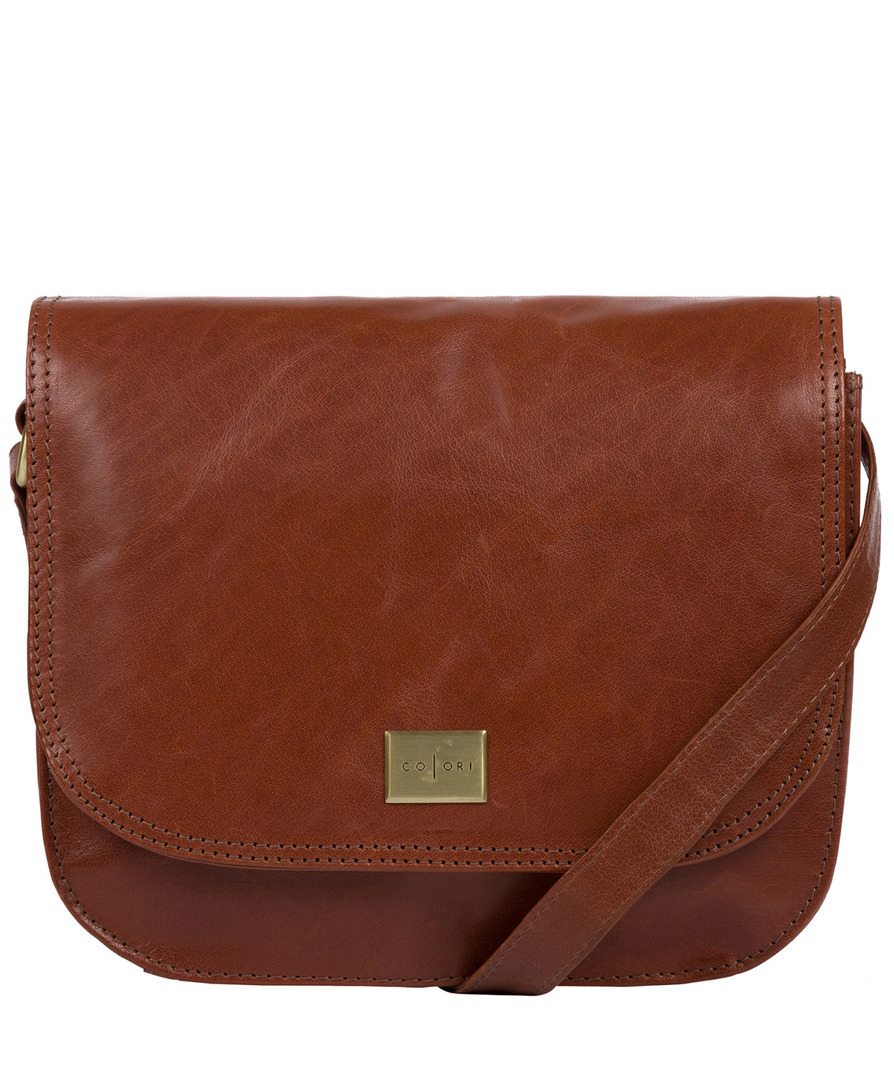 'Empoli' Italian-Inspired Chestnut Leather Cross Body Bag