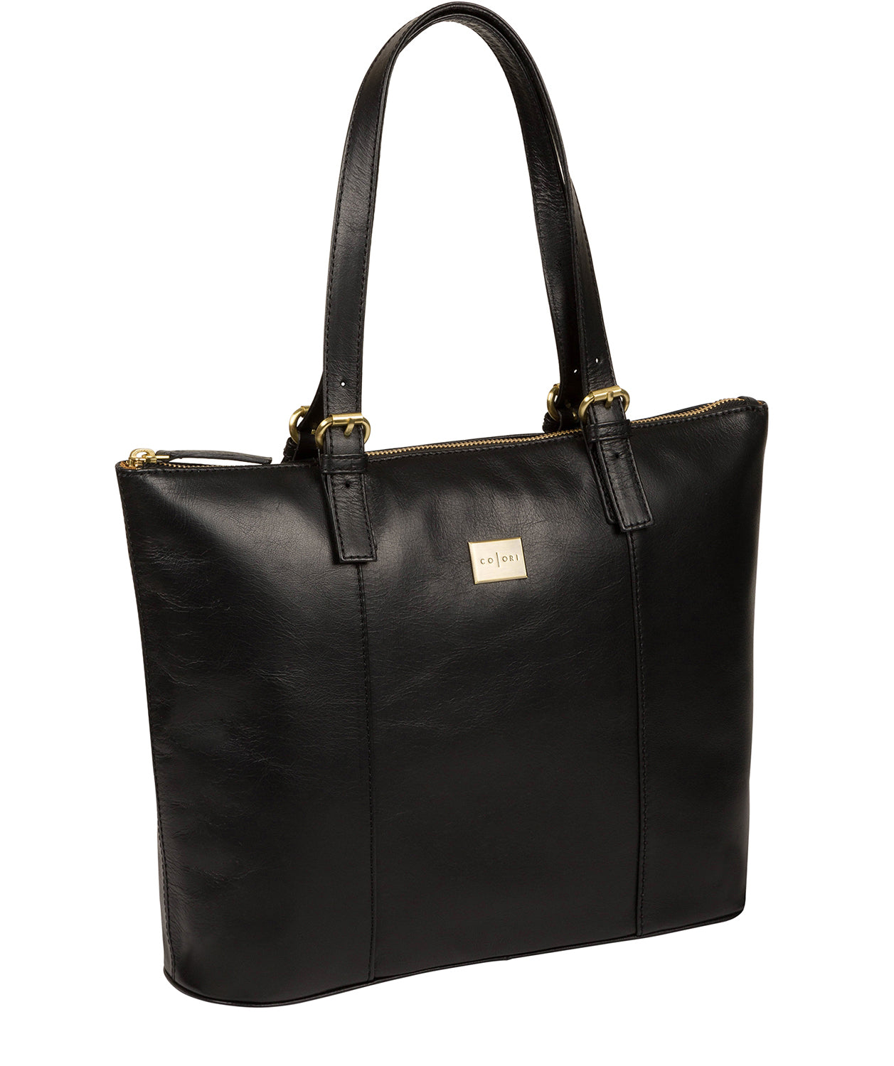 'Bianca' Italian-Inspired Black Leather Tote Bag Pure Luxuries London