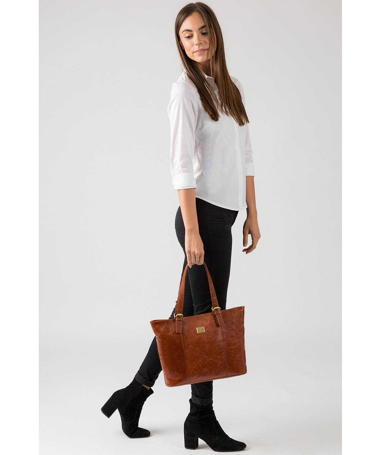 Chestnut Leather Tote Bag 'Bianca' by Pure Luxuries – Pure Luxuries London