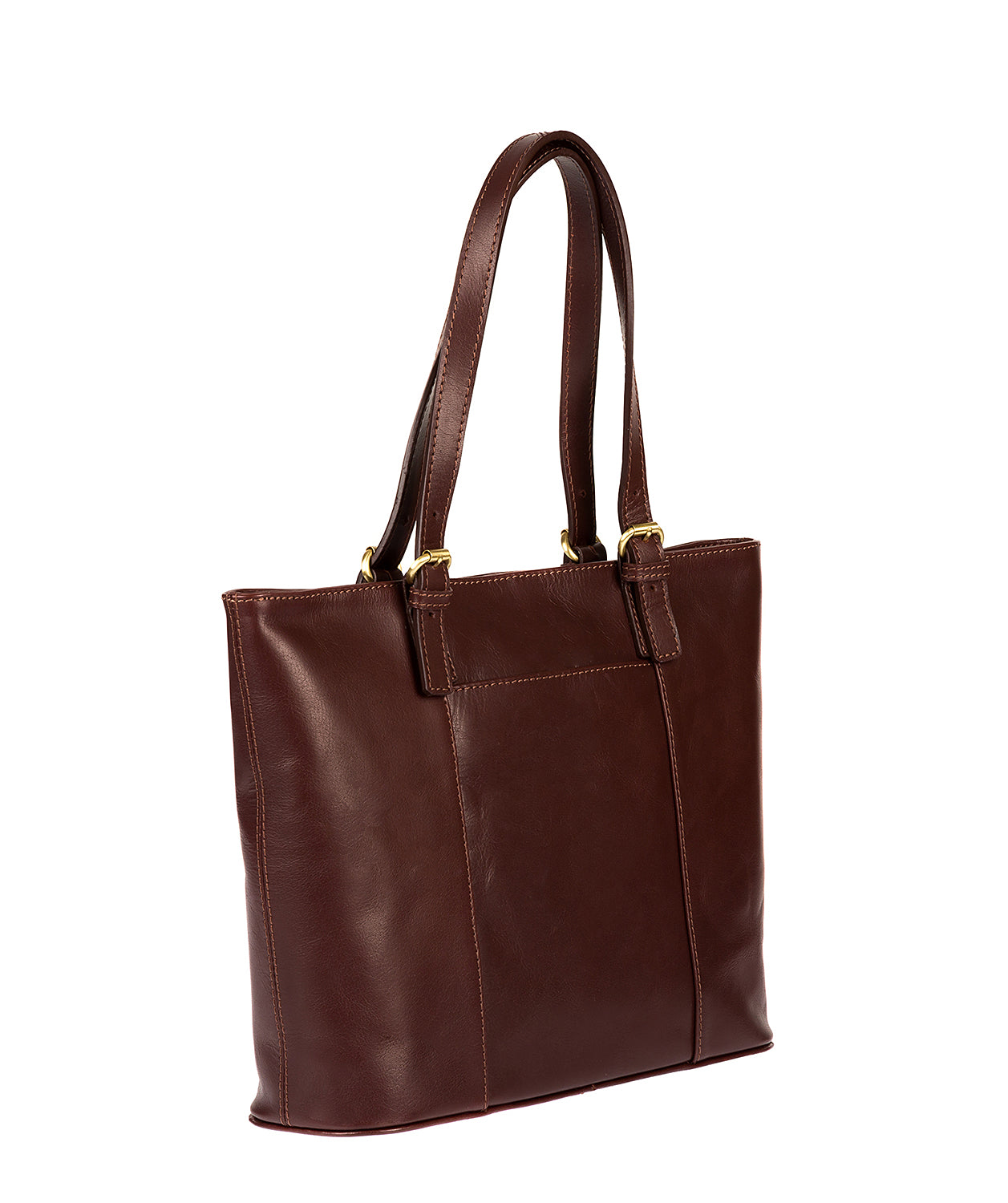 'Bianca' Italian-Inspired Brown Leather Tote Bag