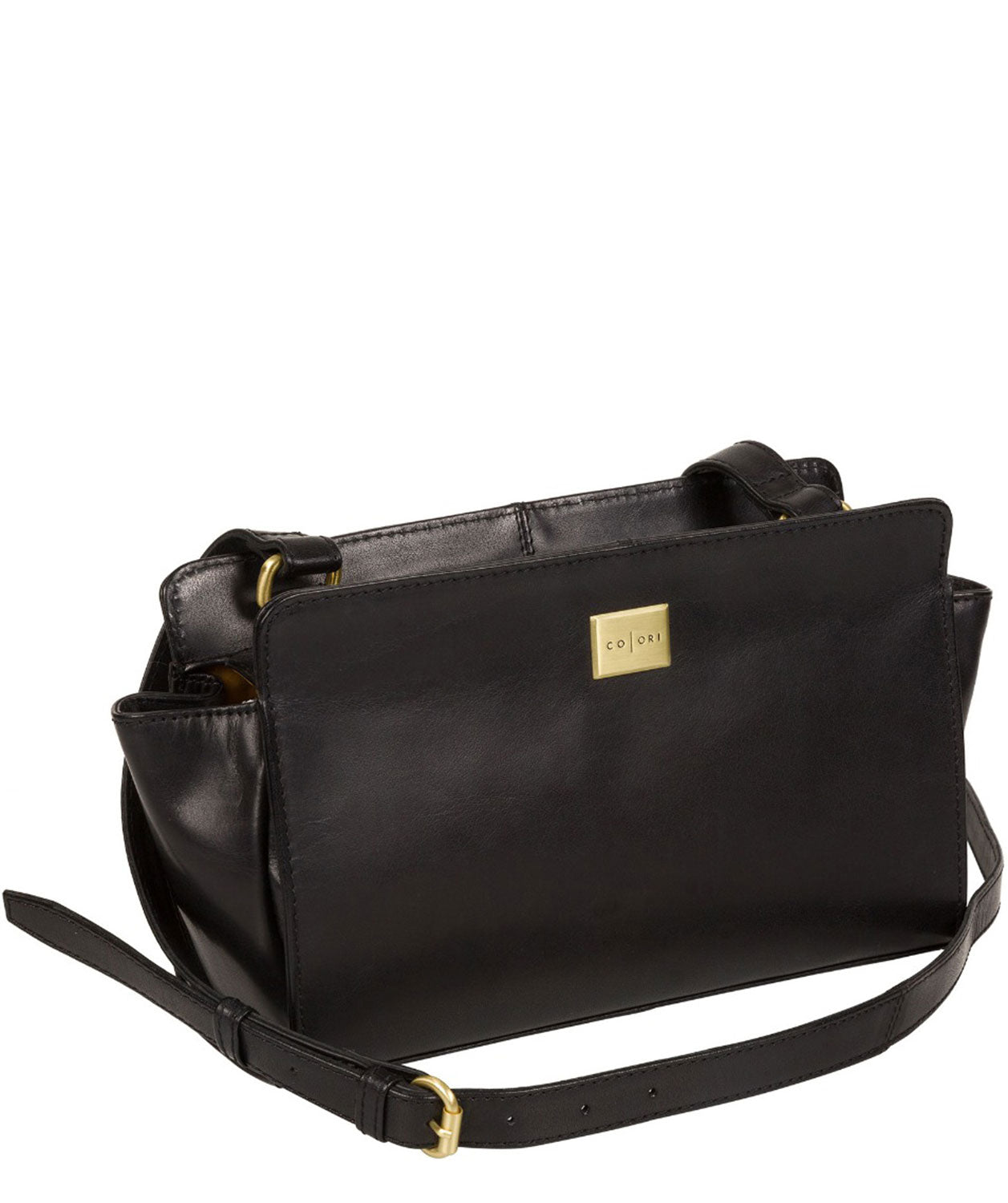 'Valentina' Italian-Inspired Black Cross Body Bag