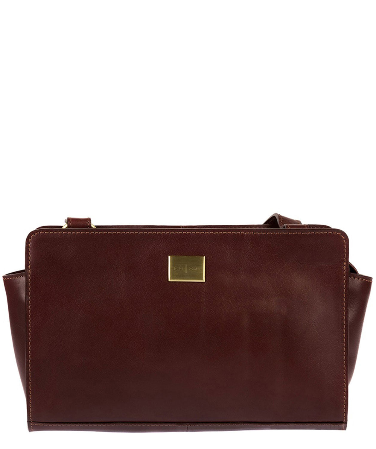 'Valentina' Italian-Inspired Brown Leather Cross Body Bag