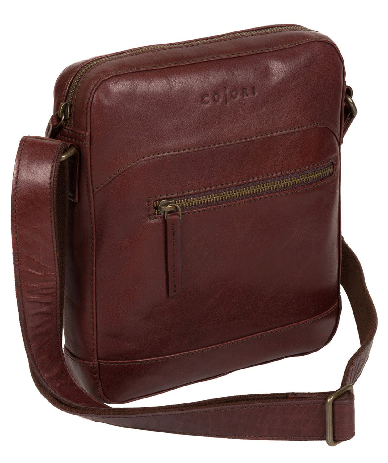 'Anzio' Italian-Inspired Brown Leather Despatch Bag