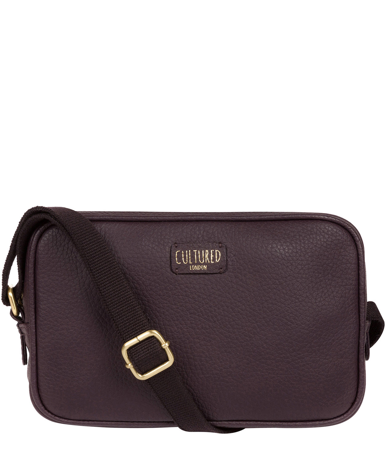 'Giulia' Plum Leather Small Cross Body Bag image 1