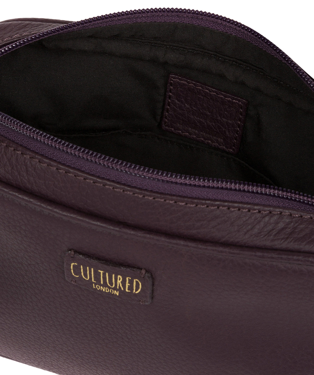 'Giulia' Plum Leather Small Cross Body Bag image 4