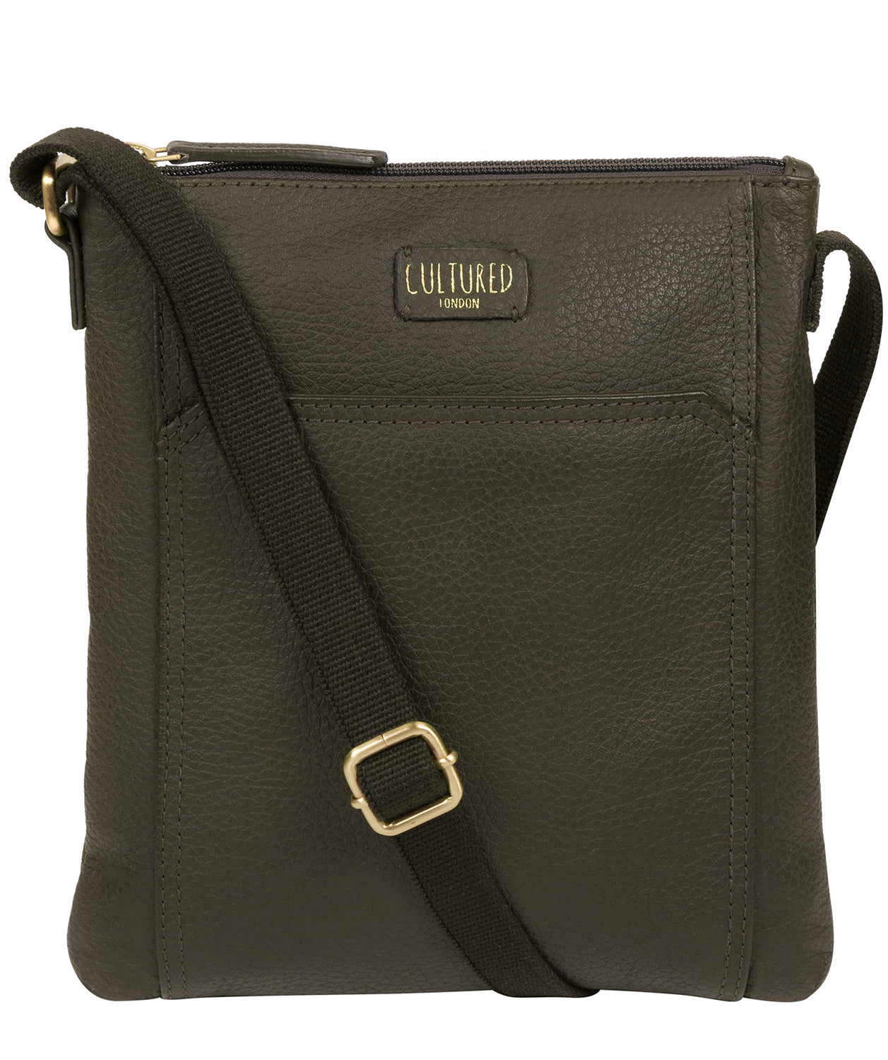 'Lucie' Olive Leather Small Cross Body Bag Pure Luxuries London