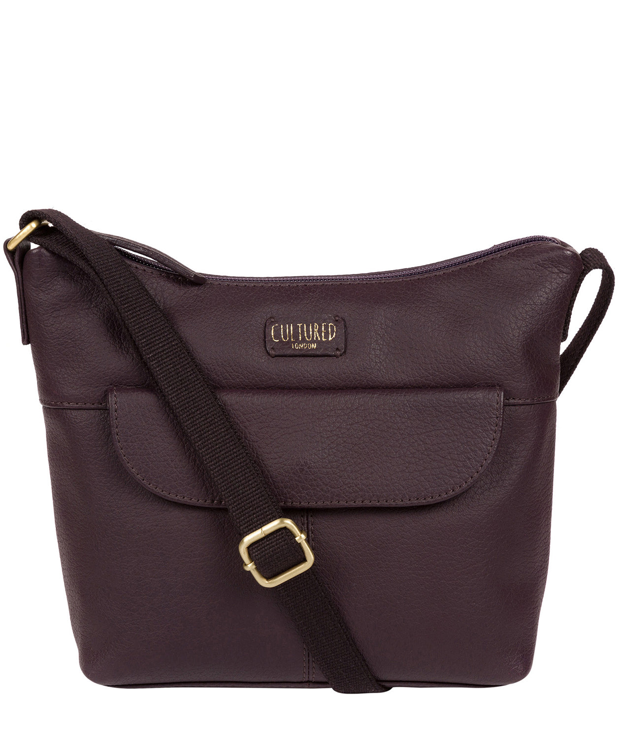 'Amel' Plum Leather Small Cross Body Bag image 1