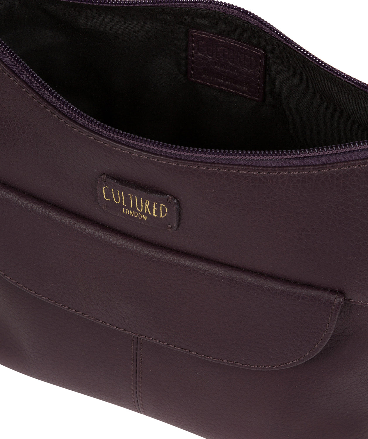 'Amel' Plum Leather Small Cross Body Bag image 3