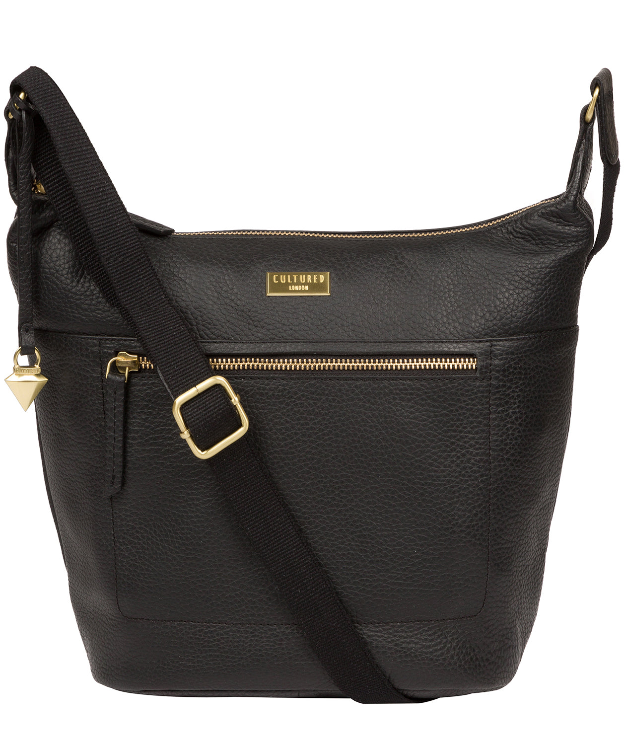 'Paula' Black Leather Cross Body Bag image 1