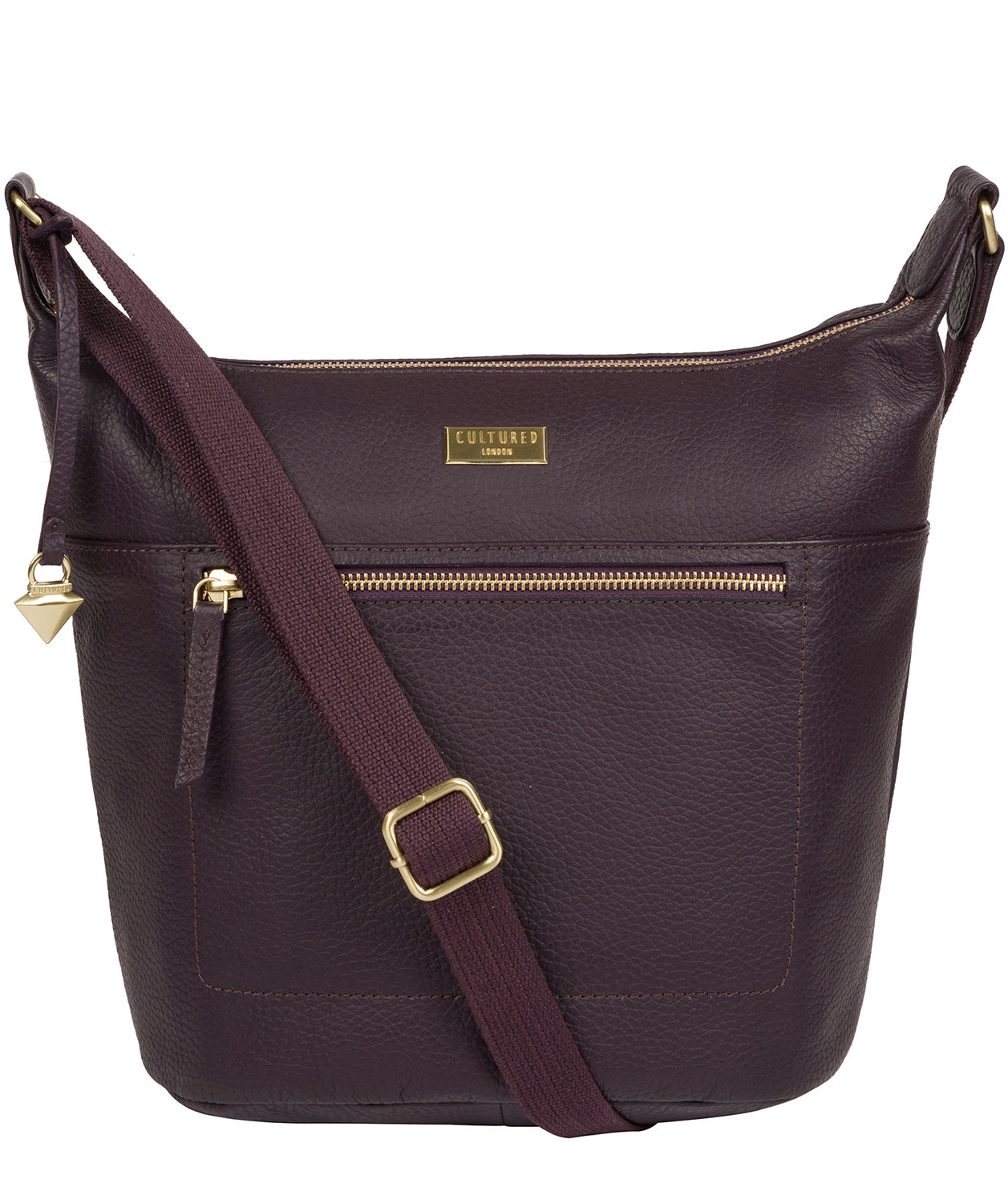 'Paula' Fig Leather Cross Body Bag Pure Luxuries London