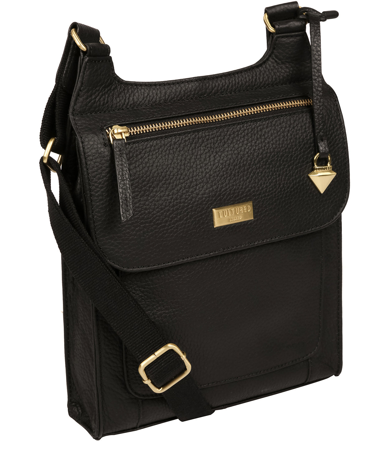 'Marie' Black Leather Cross Body Bag Pure Luxuries London