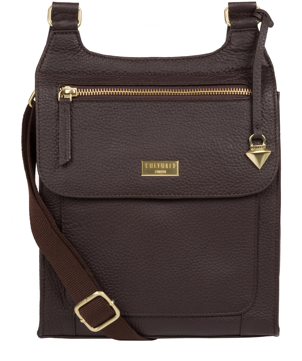 'Marie' Dark Chocolate Leather Cross Body Bag Pure Luxuries London