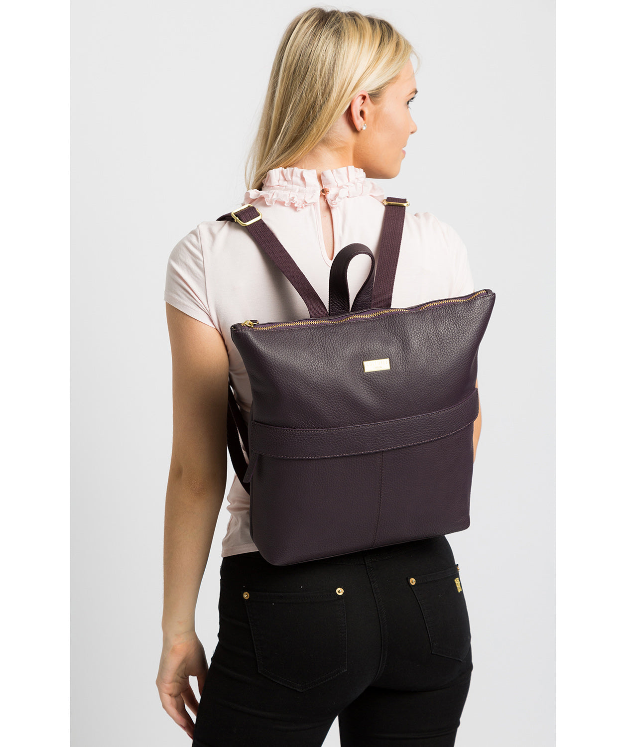 'Josie' Fig Leather Backpack image 2