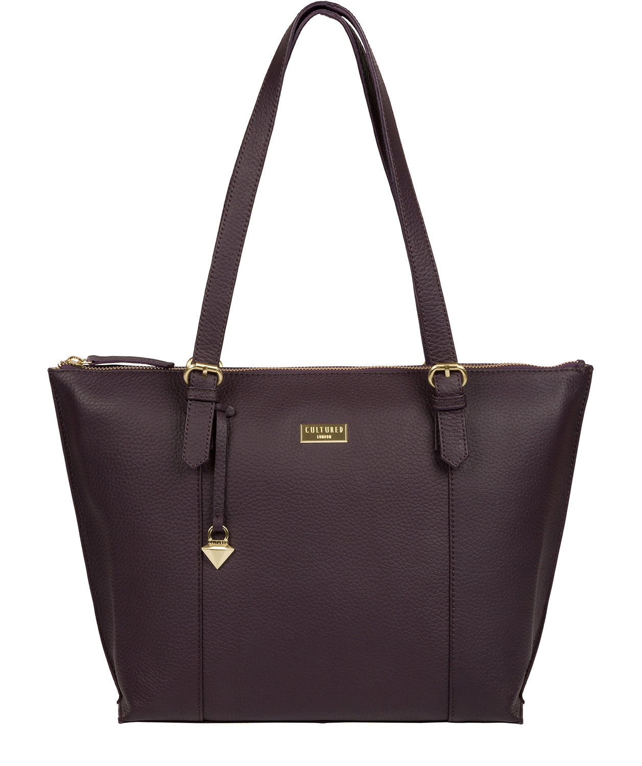 'Pippa' Fig Leather Tote Bag image 1