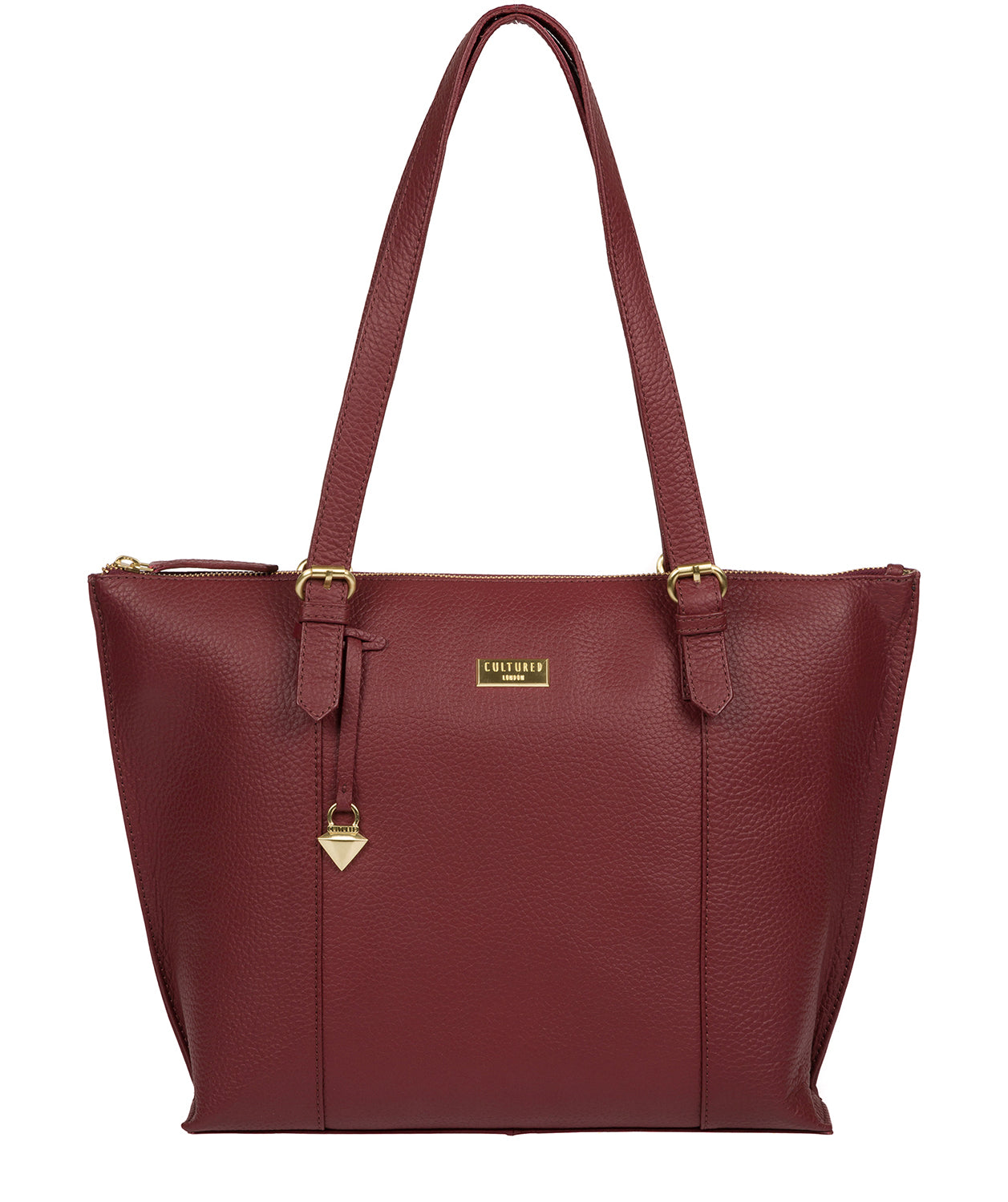 'Pippa' Ruby Red Leather Tote Bag image 1