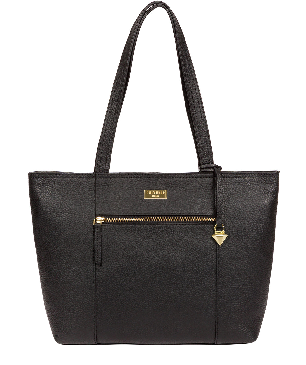 'Dawn' Black Leather Tote Bag