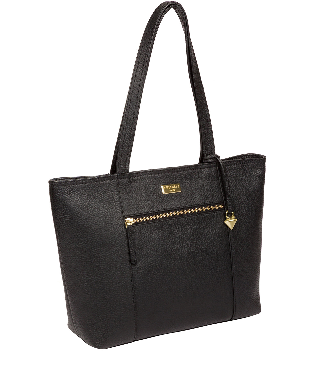 'Dawn' Black Leather Tote Bag