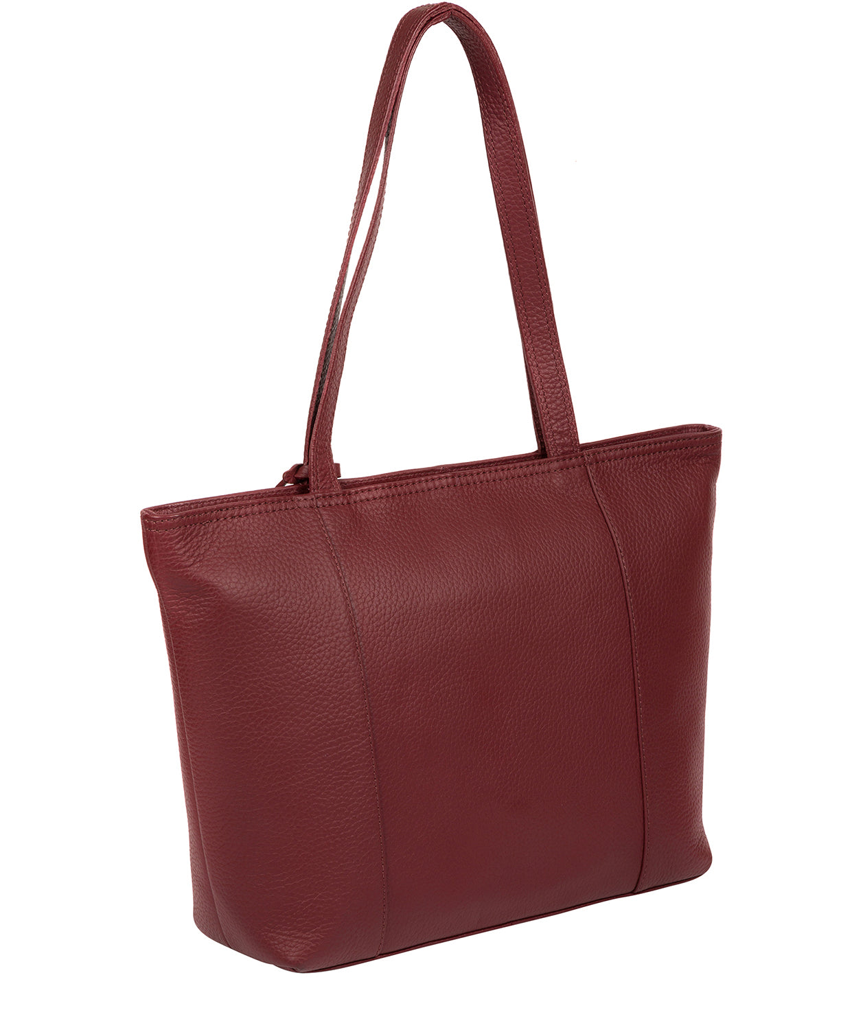 'Dawn' Ruby Red Leather Tote Bag Pure Luxuries London