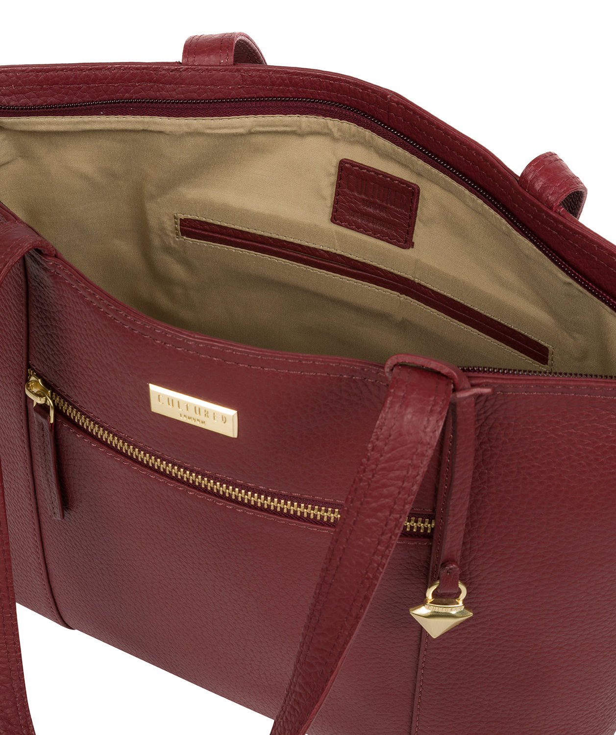 'Dawn' Ruby Red Leather Tote Bag Pure Luxuries London