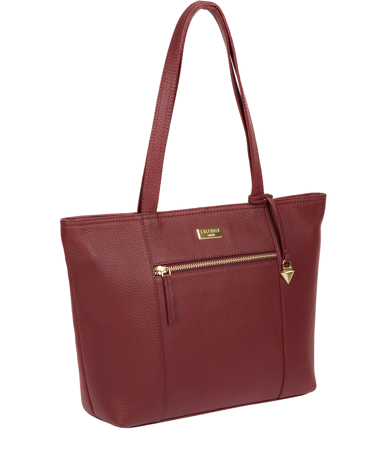 'Dawn' Ruby Red Leather Tote Bag Pure Luxuries London