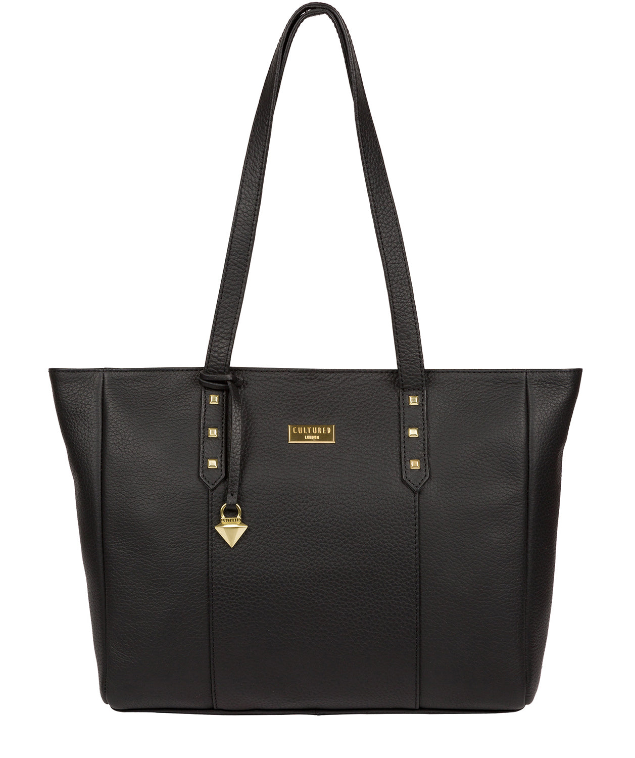 'Tabia' Black Leather Tote Bag Pure Luxuries London