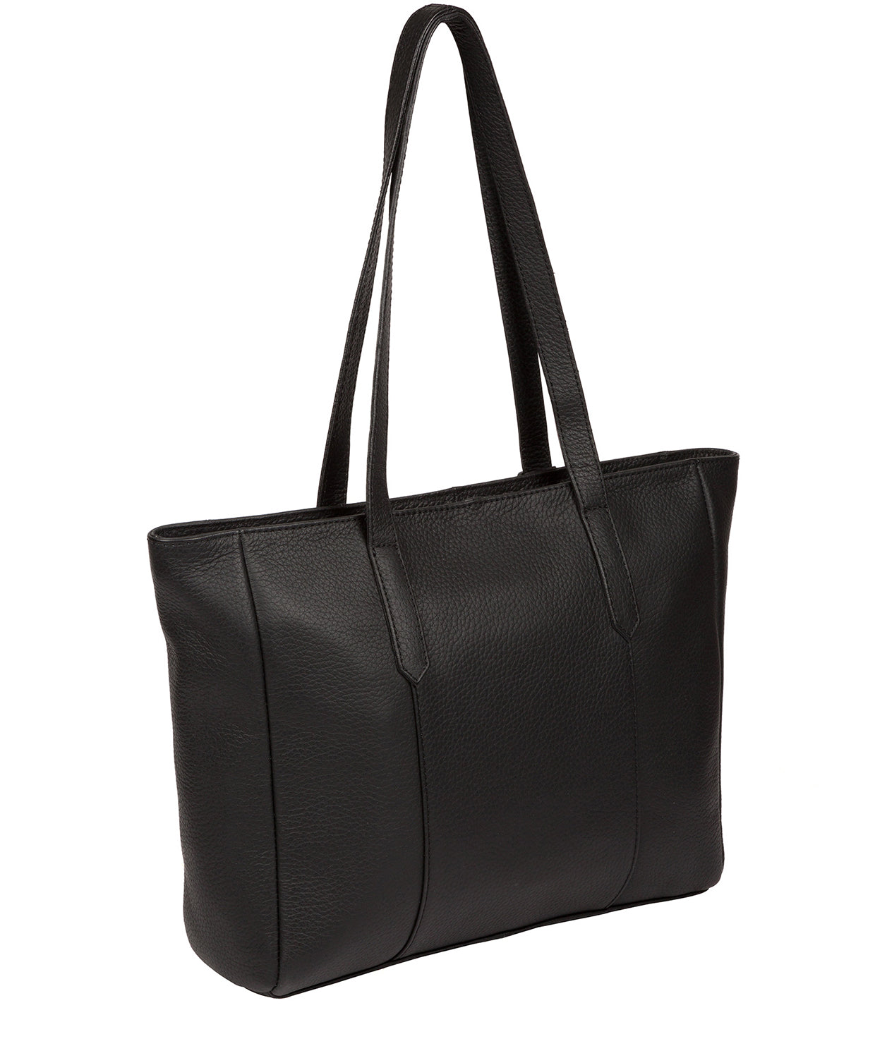 'Tabia' Black Leather Tote Bag Pure Luxuries London