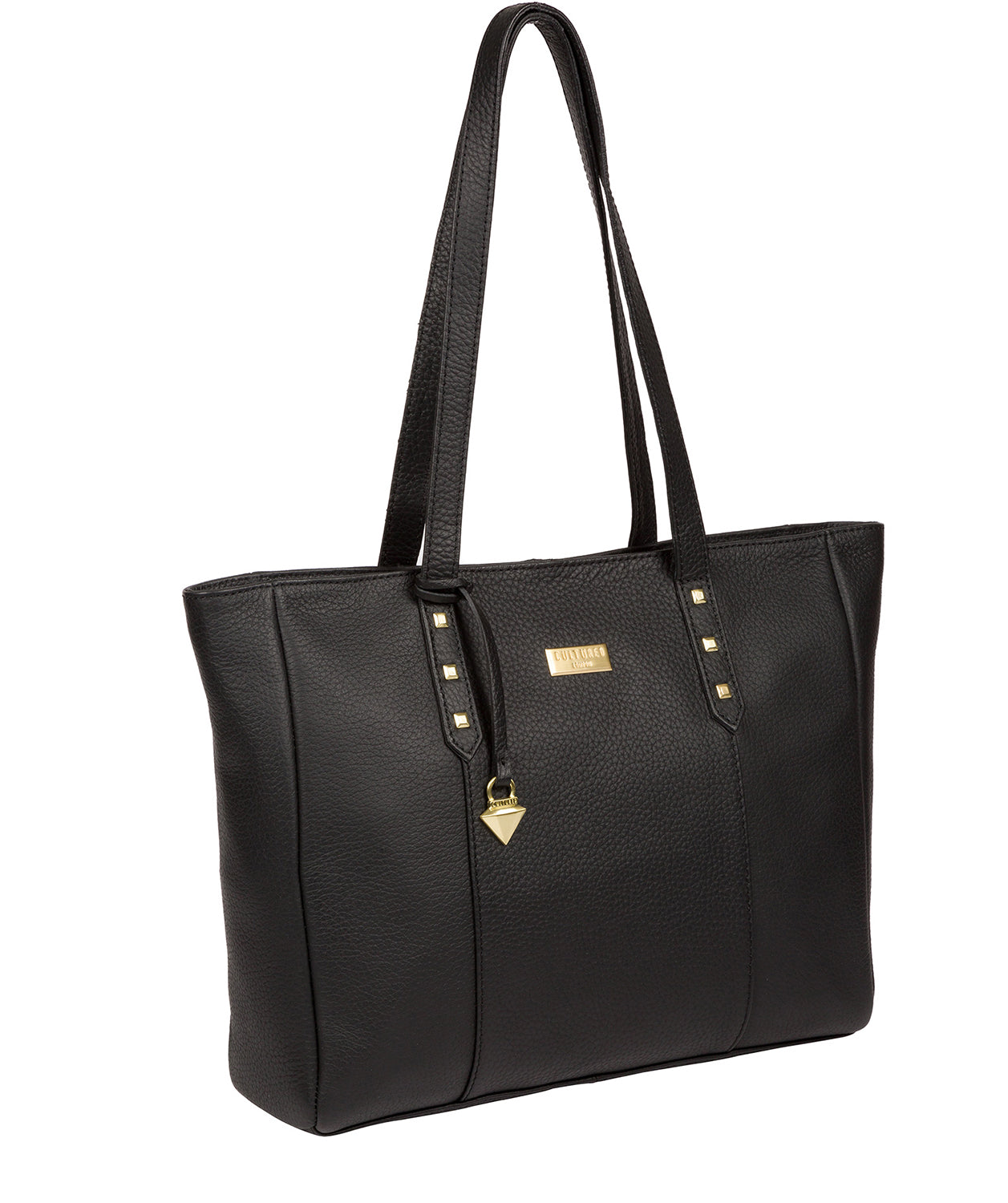 'Tabia' Black Leather Tote Bag Pure Luxuries London