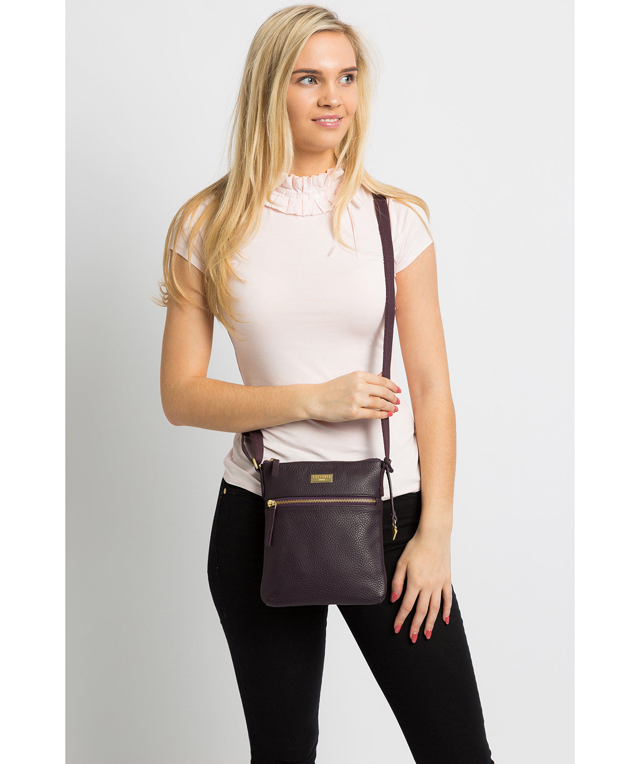 'Helga' Fig Leather Cross Body Bag image 2