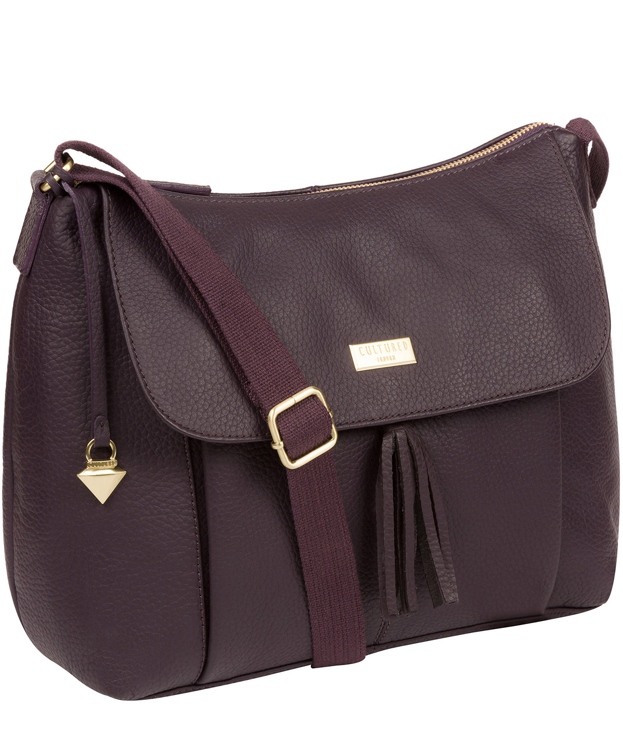 'Henriette' Fig Leather Shoulder Bag image 6