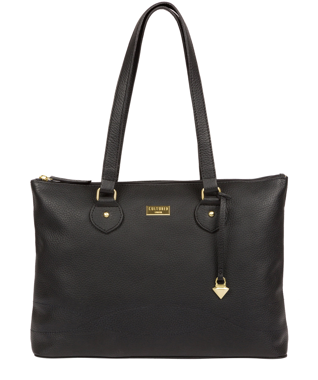 'Idelle' Black Leather Tote Bag image 1