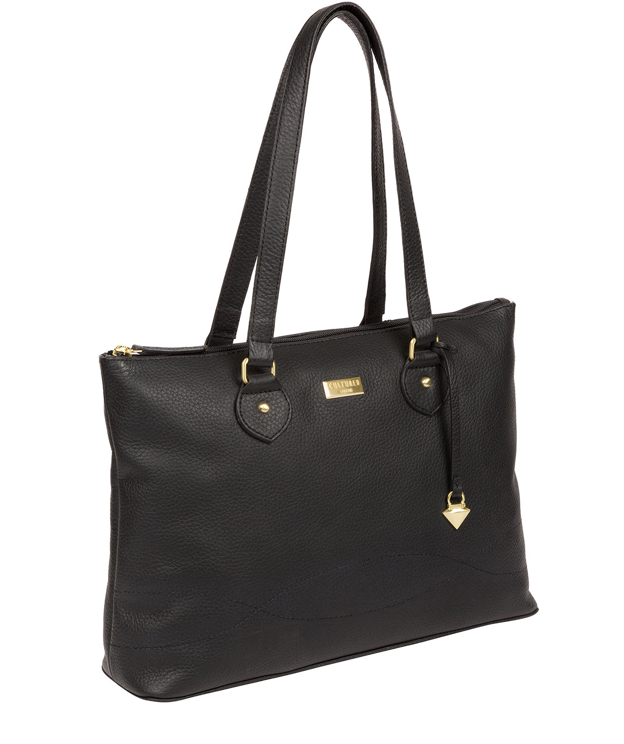 'Idelle' Black Leather Tote Bag image 6