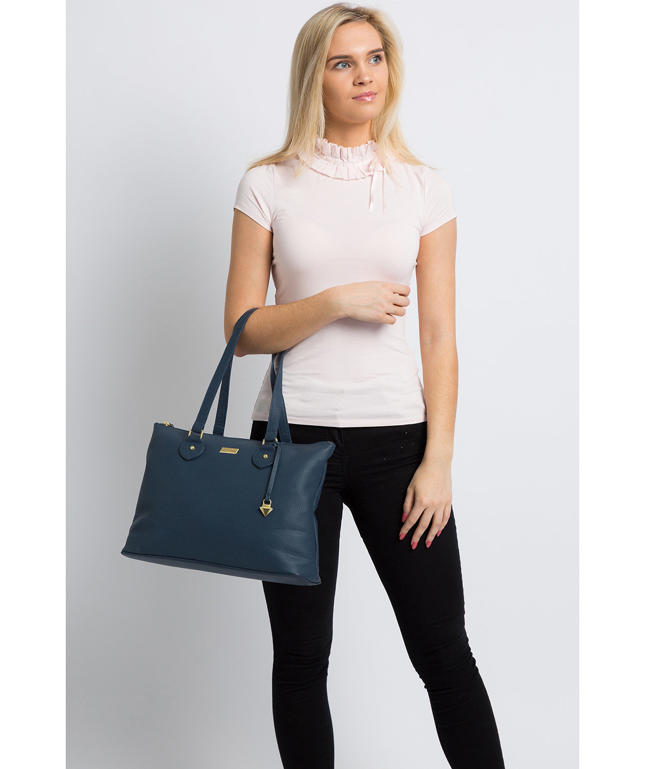 'Idelle' Denim Leather Tote Bag image 2