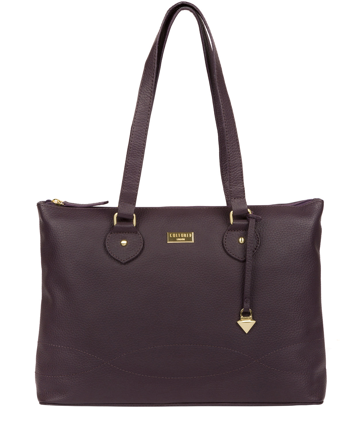 'Idelle' Fig Leather Tote Bag image 1