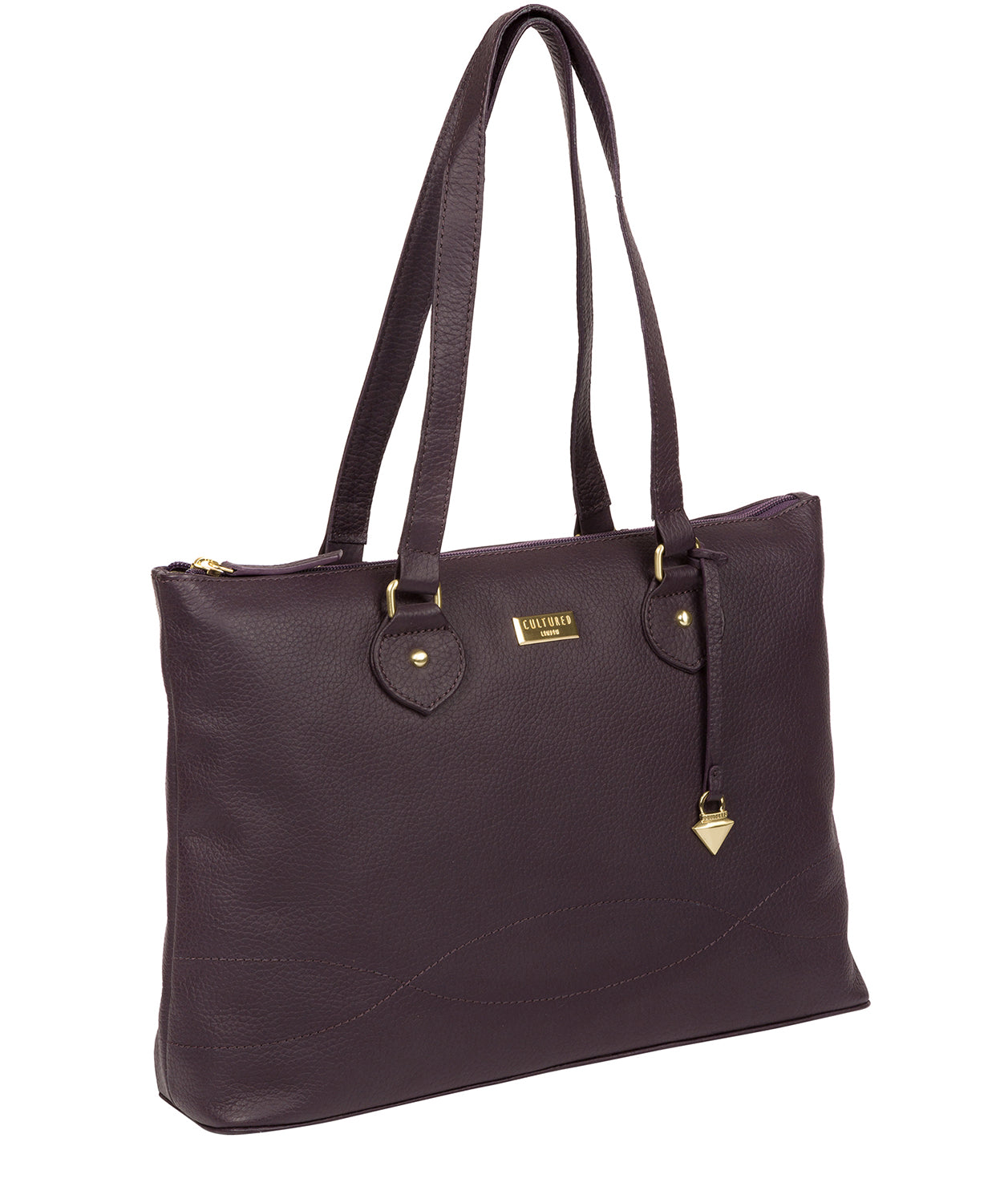 'Idelle' Fig Leather Tote Bag image 6