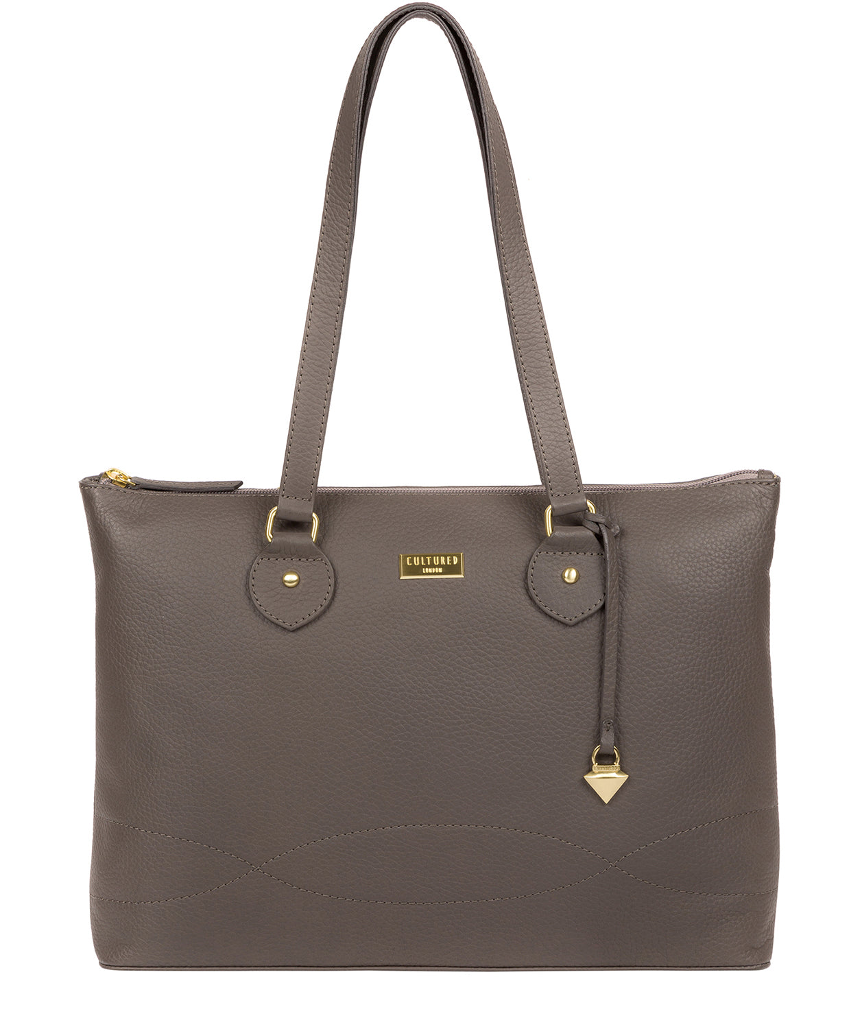 'Idelle' Grey Leather Tote Bag image 1