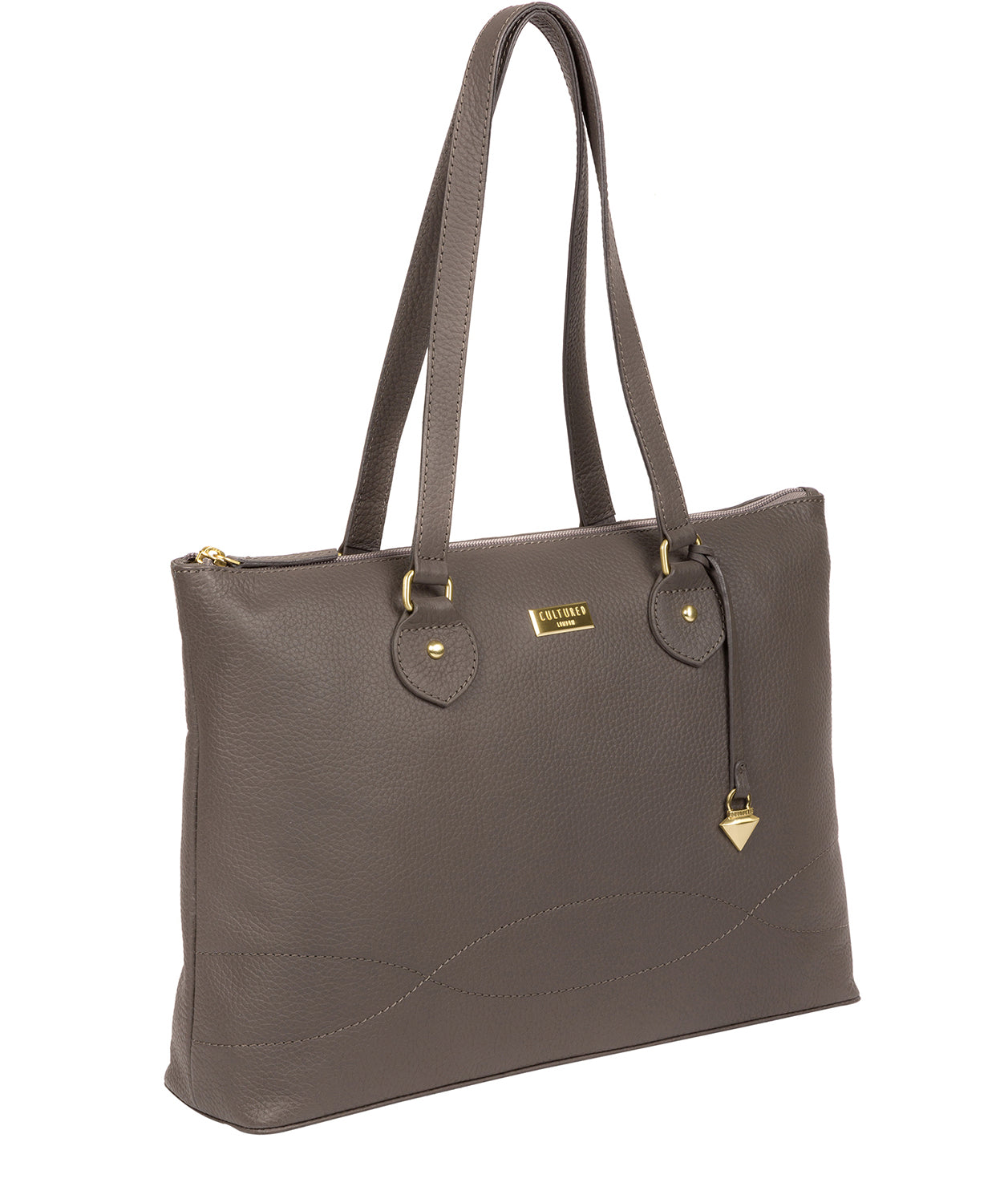 'Idelle' Grey Leather Tote Bag image 6